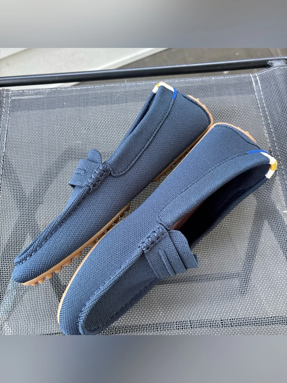 Rothy's The Driving Loafers in a textured navy knit Size 7.5 Women’s New